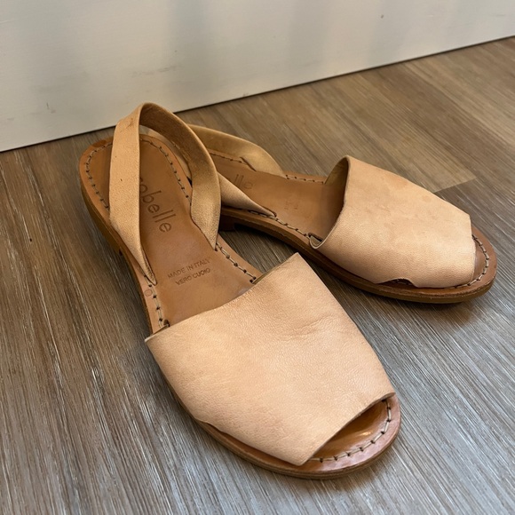 Cocobelle Shoes - Cocobelle Tan Leather Flat Sandals Size 6.5 Made in Italy